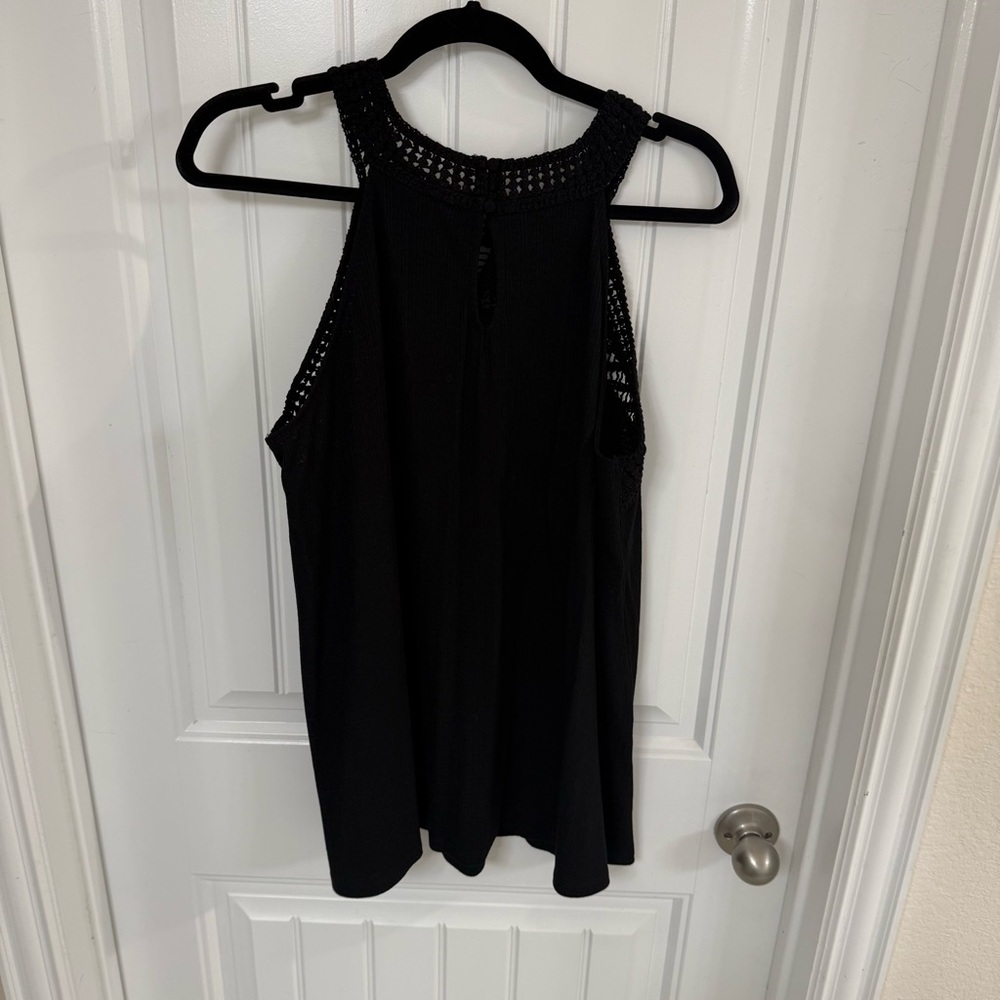 Torrid Black Crochet Yoke Halter Tank Top - Picture 5 of 8